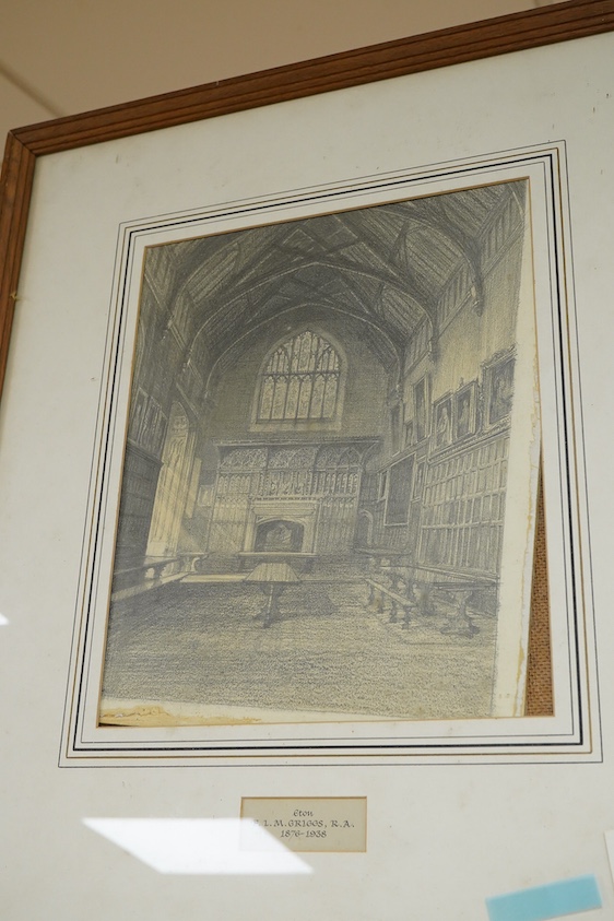 Frederick Landseer Maur Griggs RA RE FSA (1876-1938), ‘Eton’, signed lower right, NA702 stencil verso, pencil study, 26 x 22cm